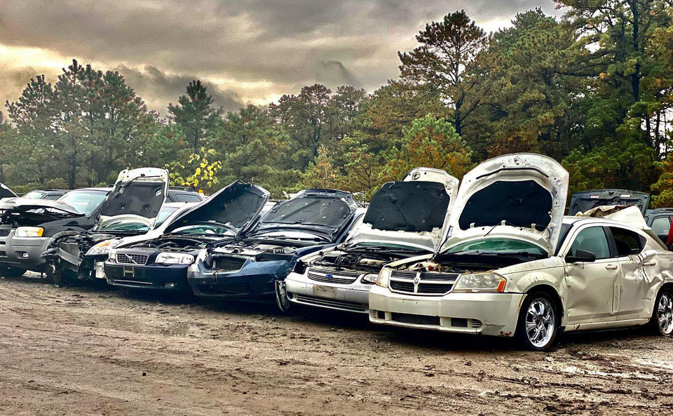 Scrap Cars in a Scrap Yard