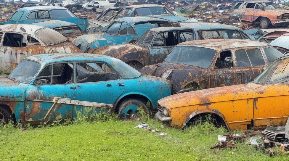 Junk cars sitting on yard